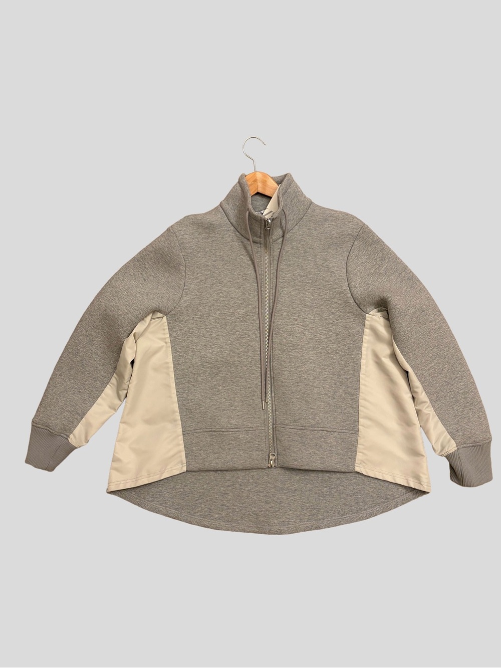 Zara Grey Zip Up Color Block Jacket New Size S Small